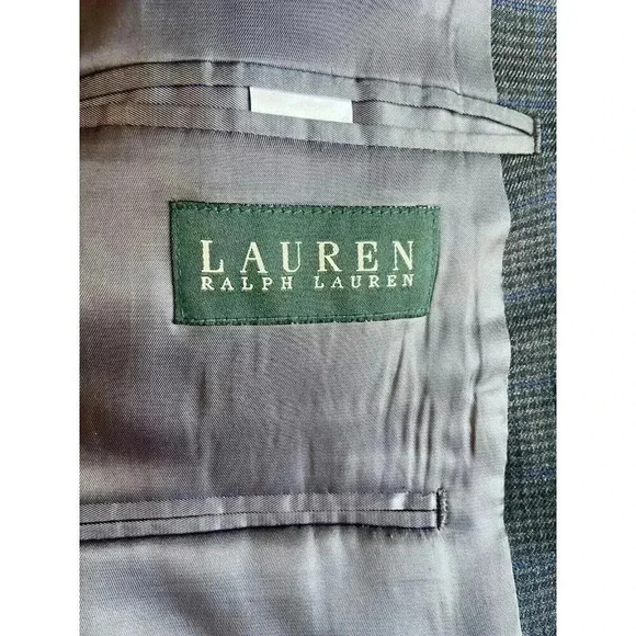 Ralph Lauren Charcoal Mens Sport Jacket Blazer Size 50 R Elbow Patches Business - Picture 7 of 8